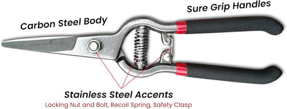 Garden Guru Classic Bypass Pruning Shears Clippers – Heavy Duty Forged Steel Garden Pruners