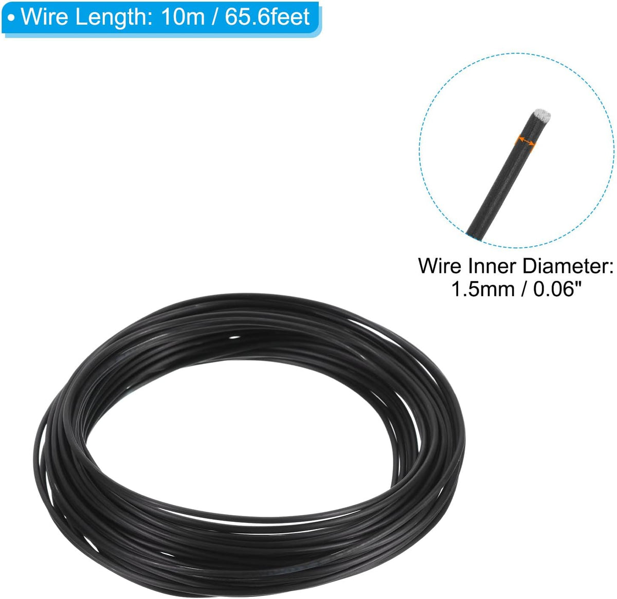 PATIKIL 1.5mm Bonsai Training Wire, 2 Rolls Floral Wire Stems Anodized Aluminum Tree Wire 65.6 Feet