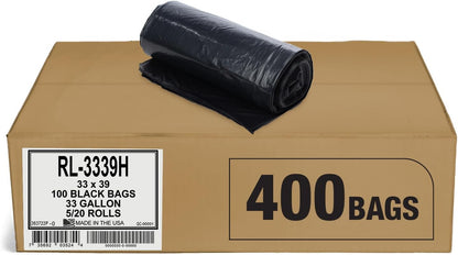 Aluf Plastics T-Tough Roll Pack Low Density Repro Blend Star Seal Coreless Rolls Bag, 33 Gallon 1.2