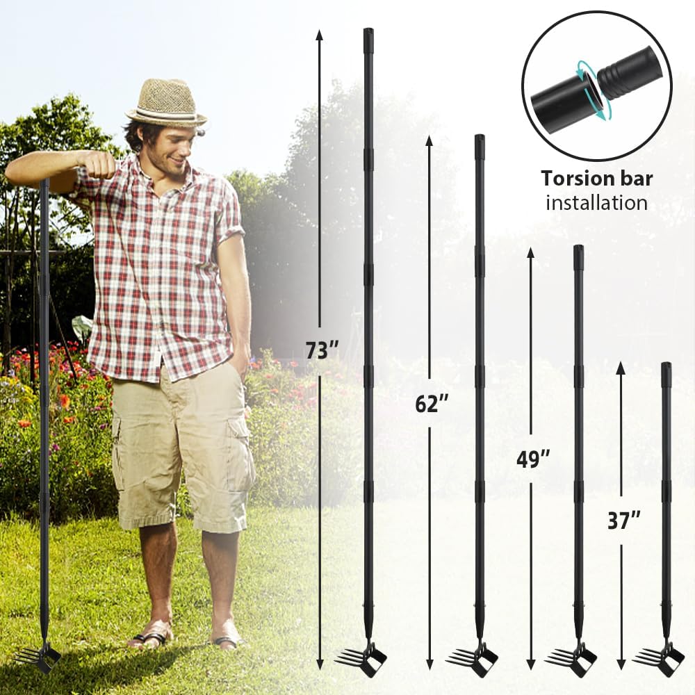 Upgraded Hula Hoe and Garden Hoe, Stirrup Hoe with Adjustable Handle for Weeding Digger loosening