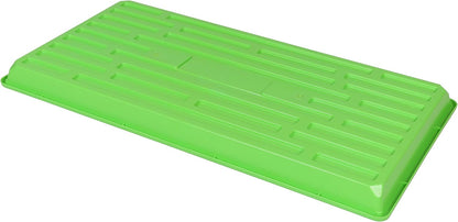 SUNPACK 10" x 20" Heavy Duty Shallow Plastic Seed Starting Tray, Green, 1" (Pack of 10) - No