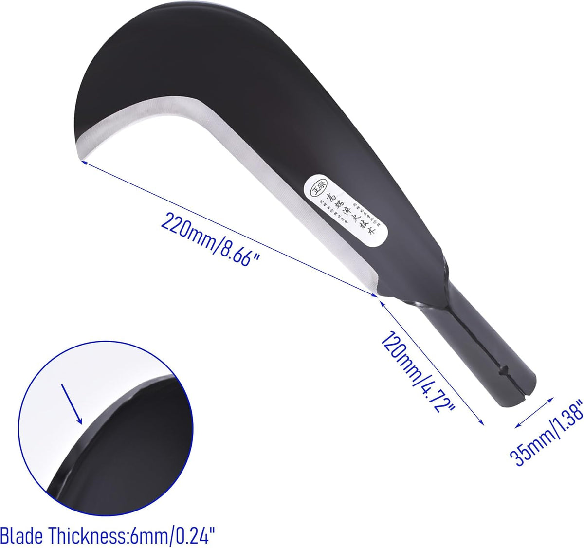 1pce 340mm/13.39in Manganese Steel Billhook Brush Clearing Sickle for Grass,Weeding Tools for