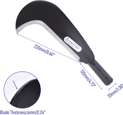 1pce 340mm/13.39in Manganese Steel Billhook Brush Clearing Sickle for Grass,Weeding Tools for