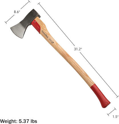 Forest Maul Wood Splitter Axe - 31” Tree Felling Wood Splitting Axe with Ash Handle and Steel Log