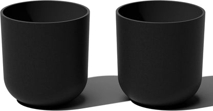 Veradek Round Black Plastic Planter Pots for Indoor/Outdoor Garden Use, with Drainage Holes