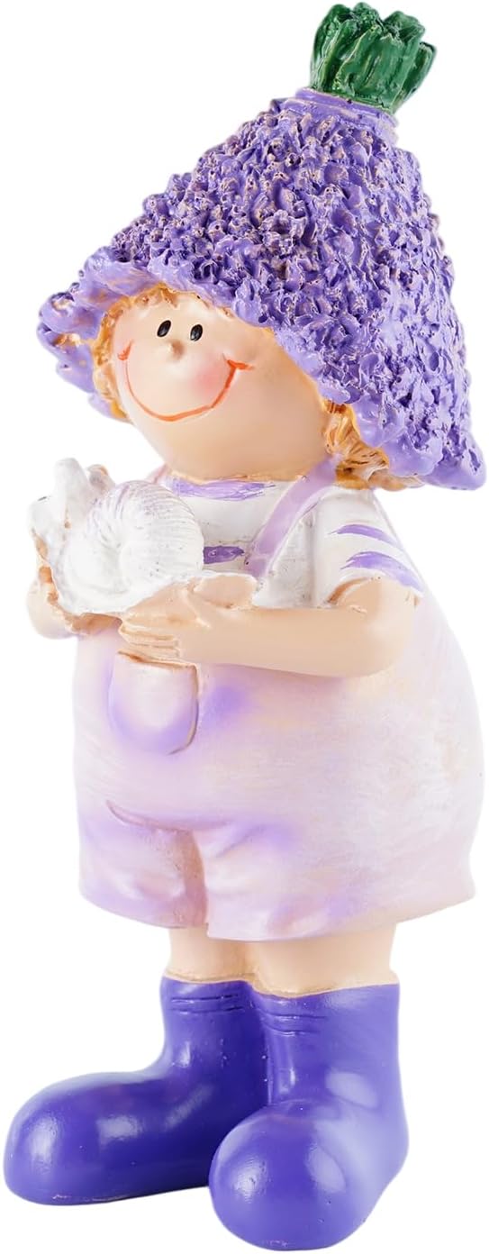 Lavender Outdoor Garden Resin Figurines, Couple Boy and Girl Statues, for Outdoor Patio Lawn Garden