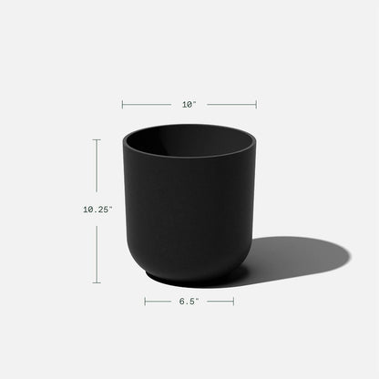 Veradek Round Black Plastic Planter Pots for Indoor/Outdoor Garden Use, with Drainage Holes