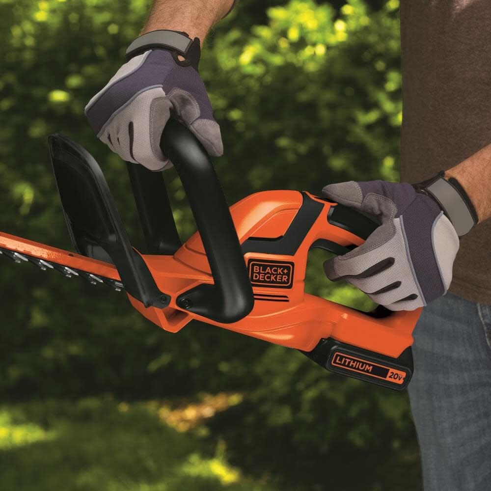 BLACK+DECKER 20V MAX Cordless Hedge Trimmer, Battery and Charger Included, 22 Inch Steel Blade