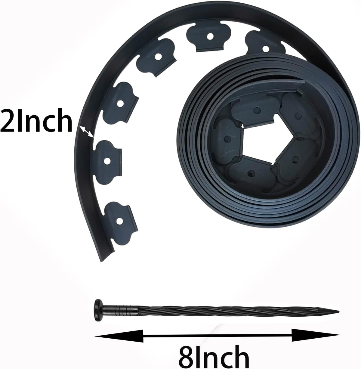 Landscape Edging,20ft Plastic Garden Edging with 20 Stakes,2 Inch Tall Lawn Edging for
