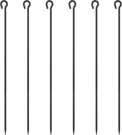 Rebar Stakes 48 Inch 1/2 Inch Diameter Heavy Duty Metal Tree Spikes 6Pcs, Garden Rope Fence Stake