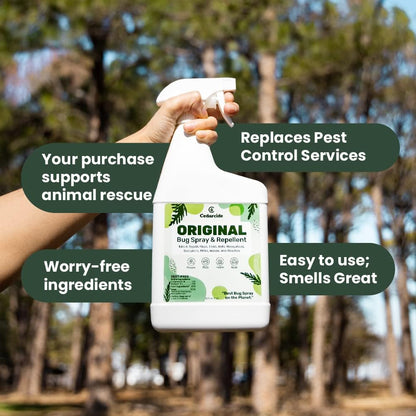 Cedarcide Original Bug Spray | Repel & Kill Fleas, Ticks, Mosquitoes, Mites, Ants & Chiggers | for