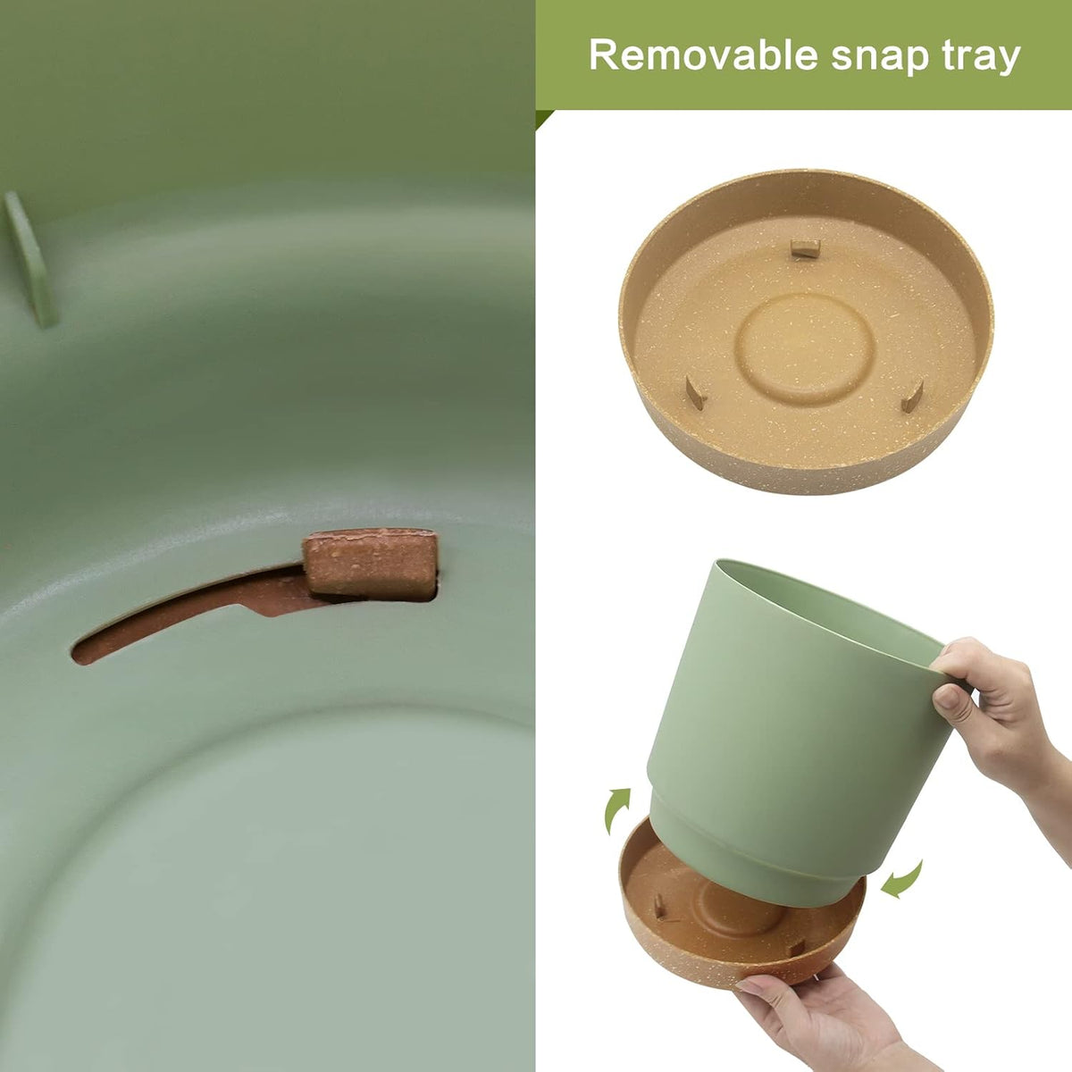 QCQHDU 12 inch Plant Pot, 2 Pack Planters for Indoor Plants with Drainage Holes & Saucer, Outdoor