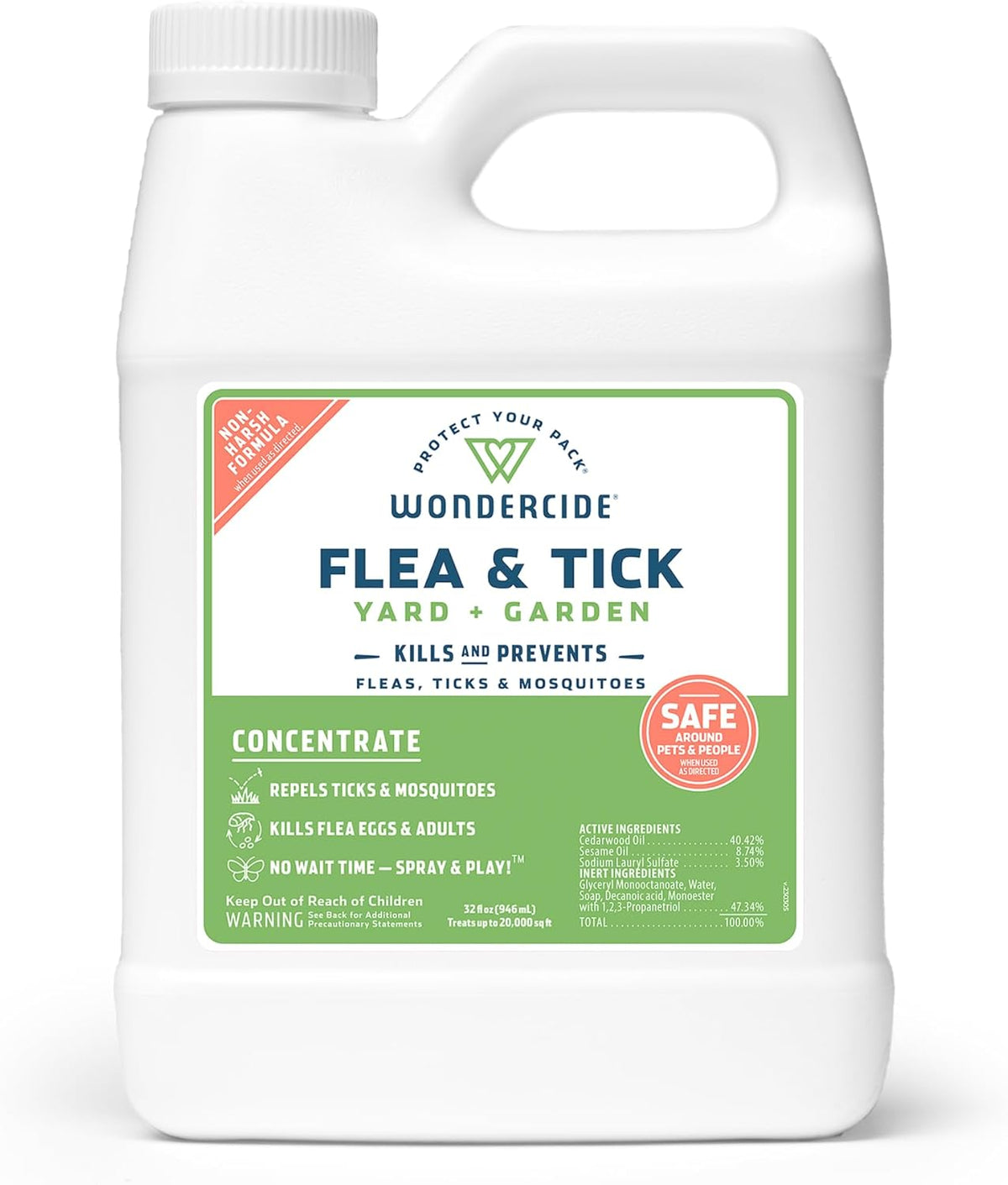 Wondercide - Flea and Tick Spray Concentrate for Yard and Garden with Natural Essential Oils