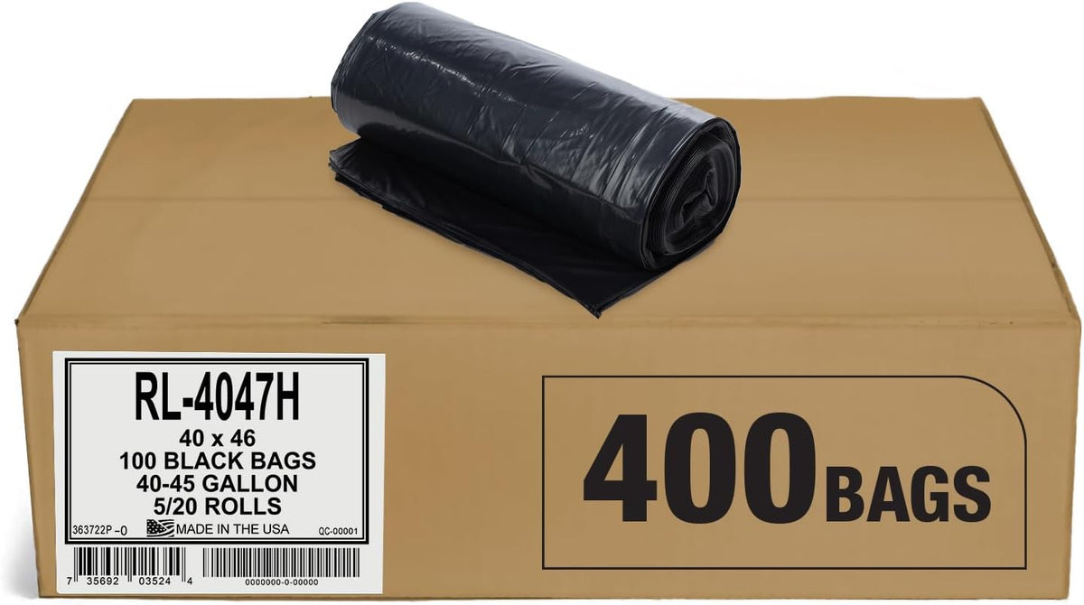 Aluf Plastics T-Tough Roll Pack Low Density Repro Blend Star Seal Coreless Rolls Bag, 45 Gallon 1.2