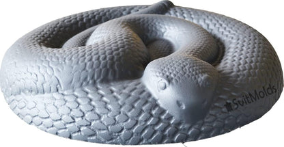 SvitMods Mold Snake DIY Statue for Garden Black ABC Plastic Concrete Cement Mould Rattlesnake