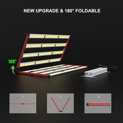 AGLEX 800W LED Grow Lights, Full Spectrum Grow Light with UV IR, Daisy Chain Plant Bar Style Grow