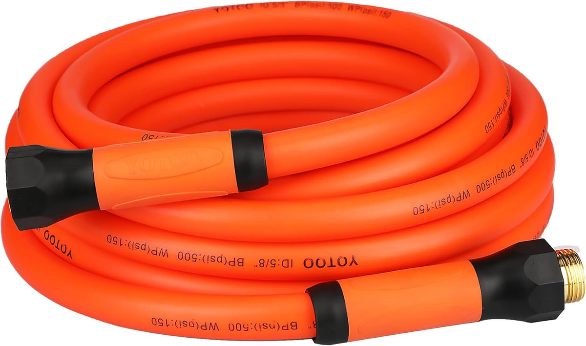 YOTOO Heavy Duty Hybrid Garden Water Hose 5/8-Inch by 25-Feet 150 PSI Kink Resistant, Flexible with