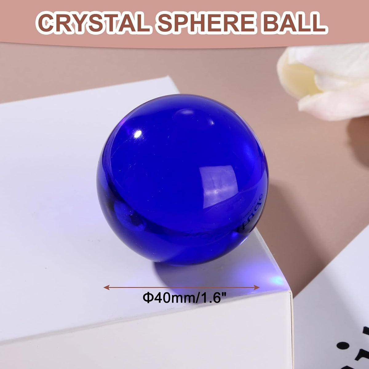 uxcell 40mm/1.6" Crystal Sphere Ball Glass Solid Decorative Sphere Crystal Ball Prop Ornament for