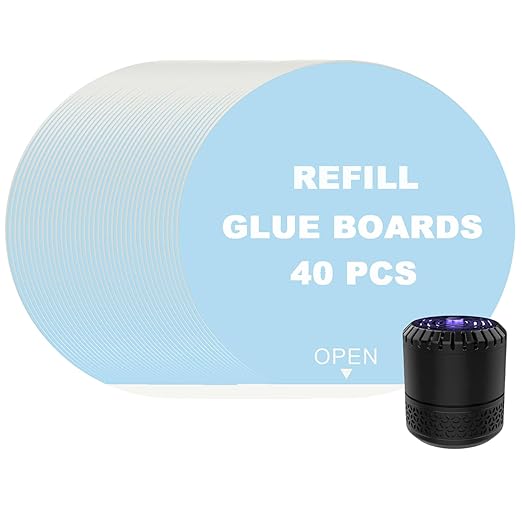 40 Pack 3.4” Replacement Refills for DynaTrap DT152, Indoor Glue Boards Refill Sticky Cards