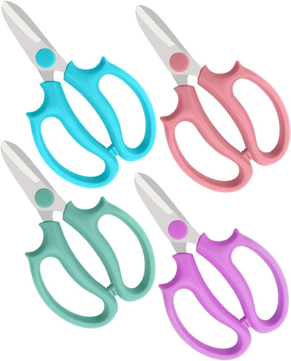 Flower Scissors - 4 Pcs Stainless Steel Flower Shears, Garden Plant Floral Shears for Fresh Flowers