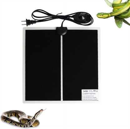 Reptile Heating Mat with Temperature Adjustment, Waterproof Reptile Heat Pad Under Tank Terrarium
