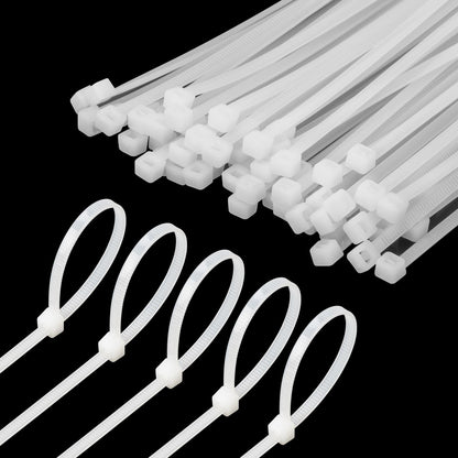 8 Inch White Zip Tie 1000 PCS, 40 Lbs - Small to Medium Zip Tie, Nylon PA66 UV Resistant Cable Tie