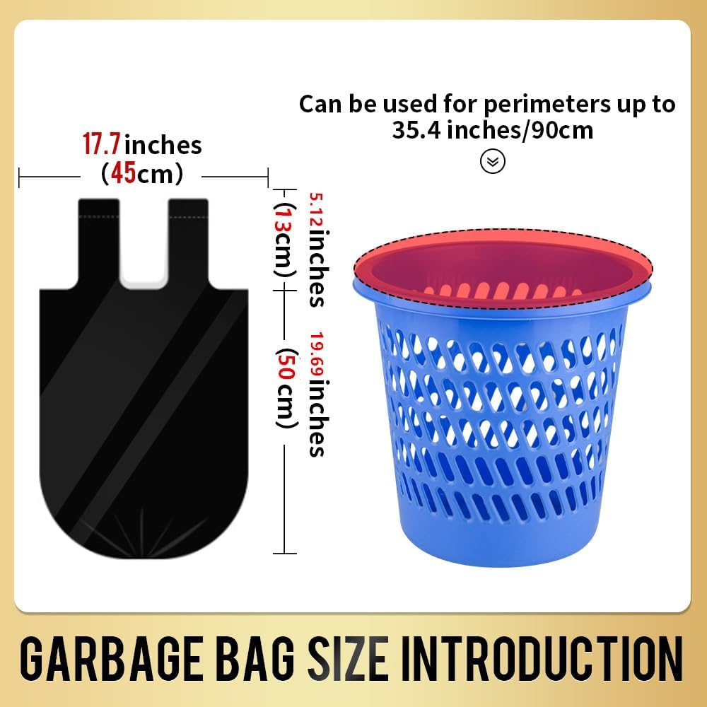 Handle Trash Bags 4 Gallon 100 Counts Small Garbage Bags for Office,Kitchen,Bedroom Waste Bin