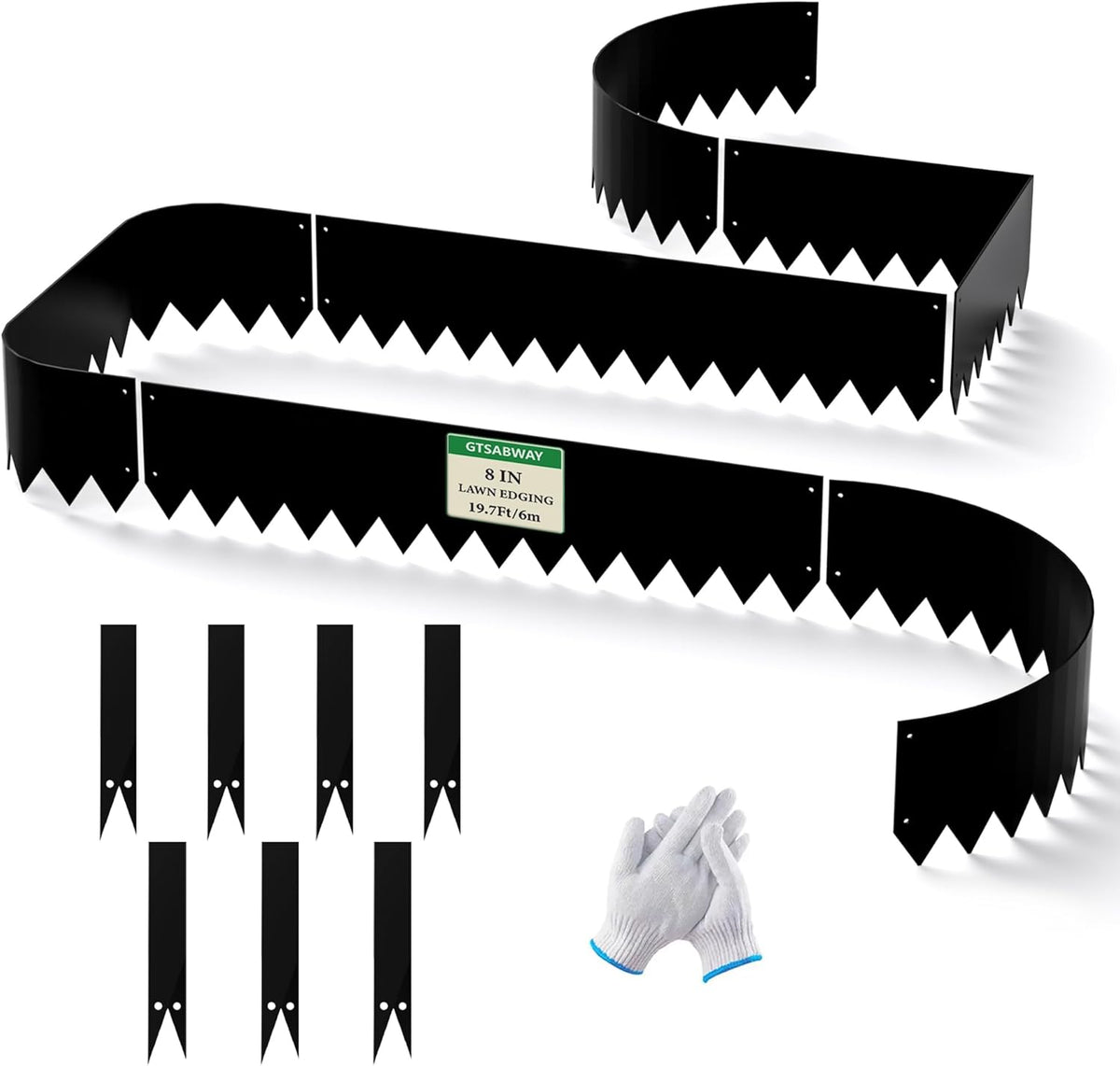 19.7Ft.Galvanized Steel Landscape Edging(6-Pack)-8"x39.4" Metal Garden Edging,7