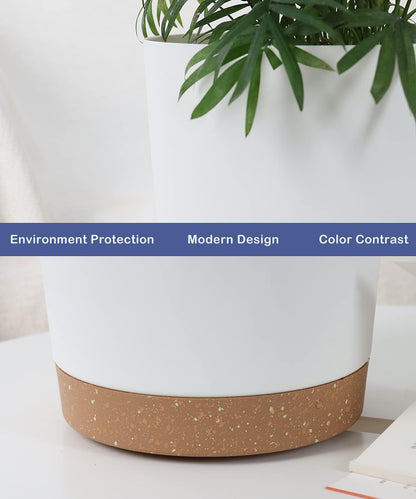 kubvici 2 Pack 8 Inch Planters for Indoor Plants, Plastic Flower Pots Plant Pots Indoor with