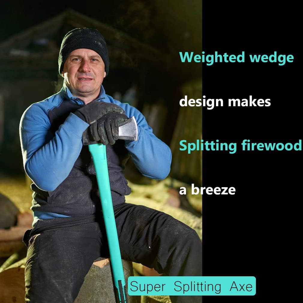 36" Splitting Axe, Chopping Axe|Splitting Maul for Firewood,|6.8Lbs Heavy Duty Forged Carbon Steel