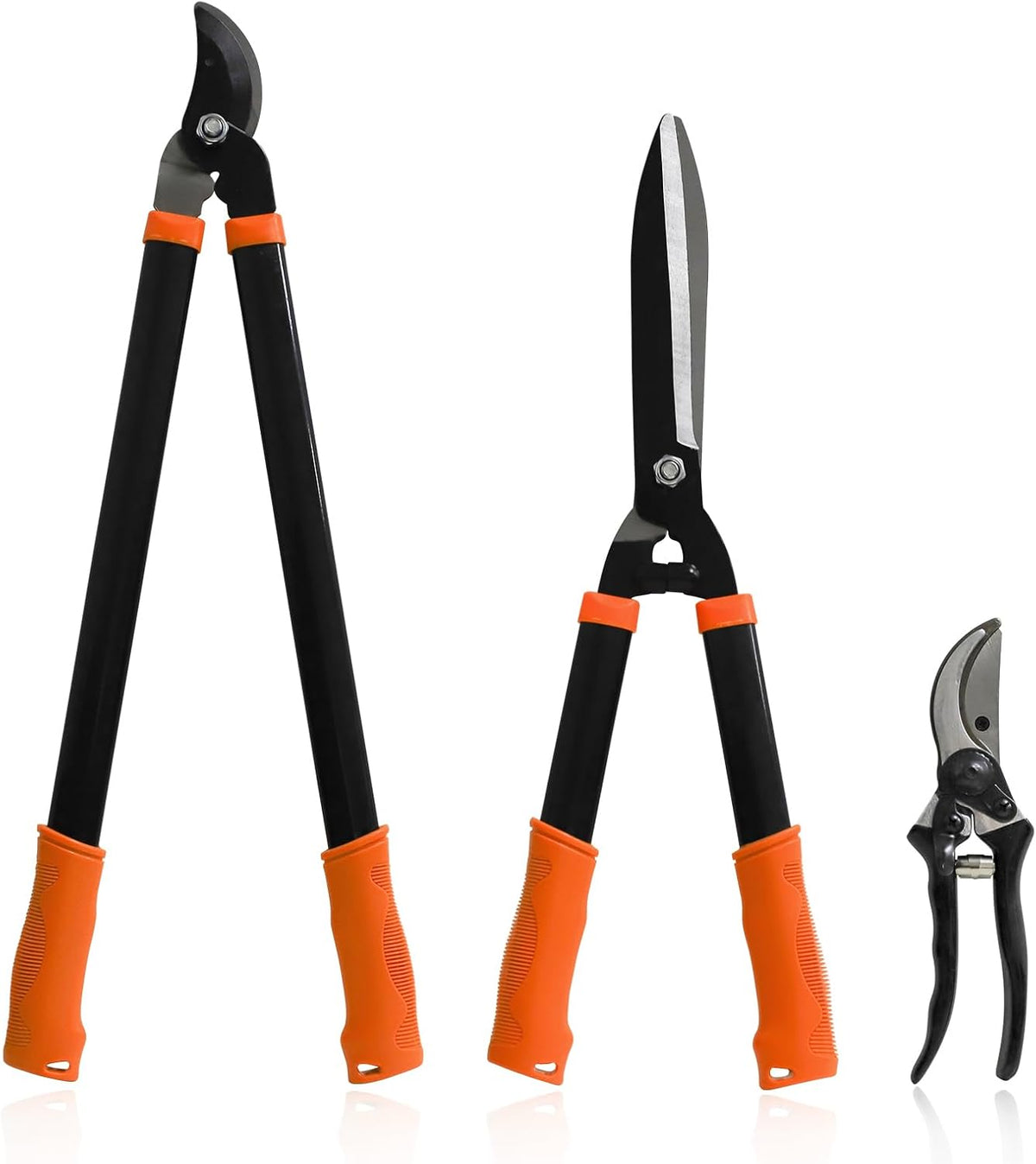 SunnyRoyal 3 pieces Garden Tools Set - Lopper & Pruning Shear & Tree Trimmer Pruner for Lawn Garden