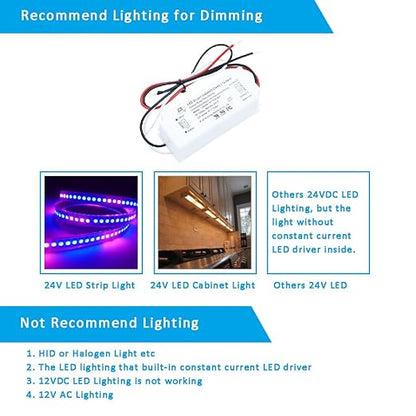 UL Recognized 24V LED Driver Dimmable, 120V to 24 Volt Transformer Triac Dimming Power Supply IP67