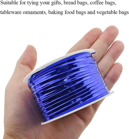 HAHIYO 100Yards/300Feet/91M Blue Metal Twist Ties Bread Candy Coffee Bag Ties Plant Garden Twist