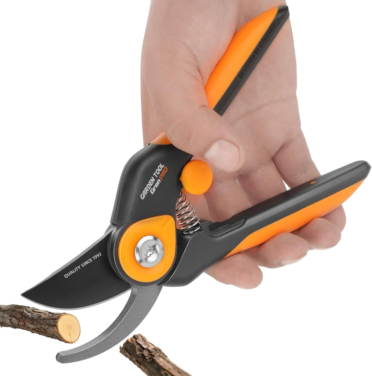 Bypass Pruning Shears 8.6", Heavy Duty Garden Clippers Handheld Cuts 1.38" Hardwood, Sharp SK5