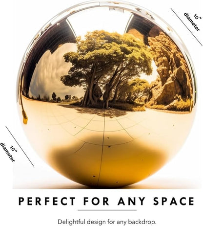 10 Inch Stainless Steel Gazing Globe,v2croft Hollow Ball Mirrored Surface Polished Shiny