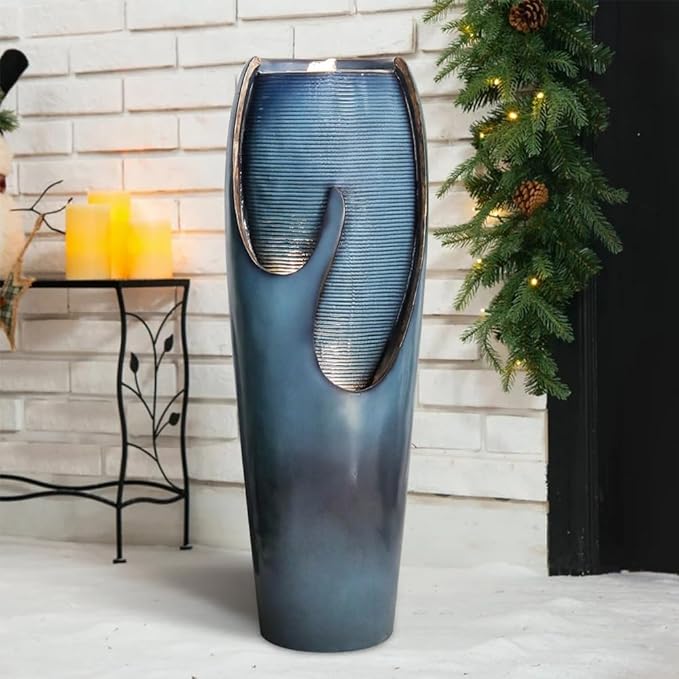 watnature 38.7"H Outdoor Water Fountains and Waterfalls - Indoor Water Jar Fountain Tall Floor