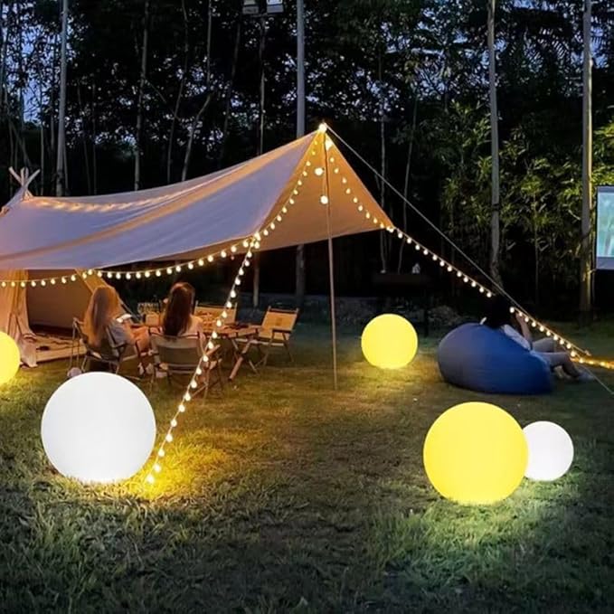 10-in Solar Globe Light Outdoor Waterproof, Dimmable Solar Balls for Garden w/Remote, Glowing Orb