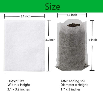 gardtree Small Plant Nursery Bags 3.1" * 3.9" 400PCS, Non-Woven Biodegradable Plant Grow Bags