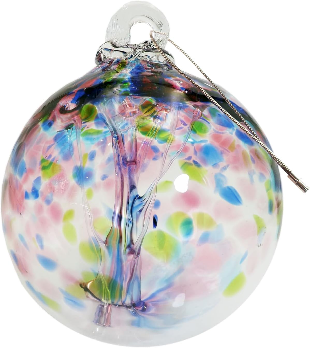Dale Tiffany Hand Blown Glass, 6" Diameter Hope, Tree of Life Collection, Witch Globe Hanging