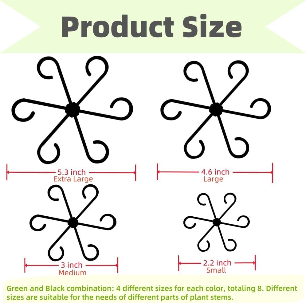8 PCS Plant Stem Support, Plant Stakes for Indoor Plants Plant Clips for Climbing Plants, Plastic