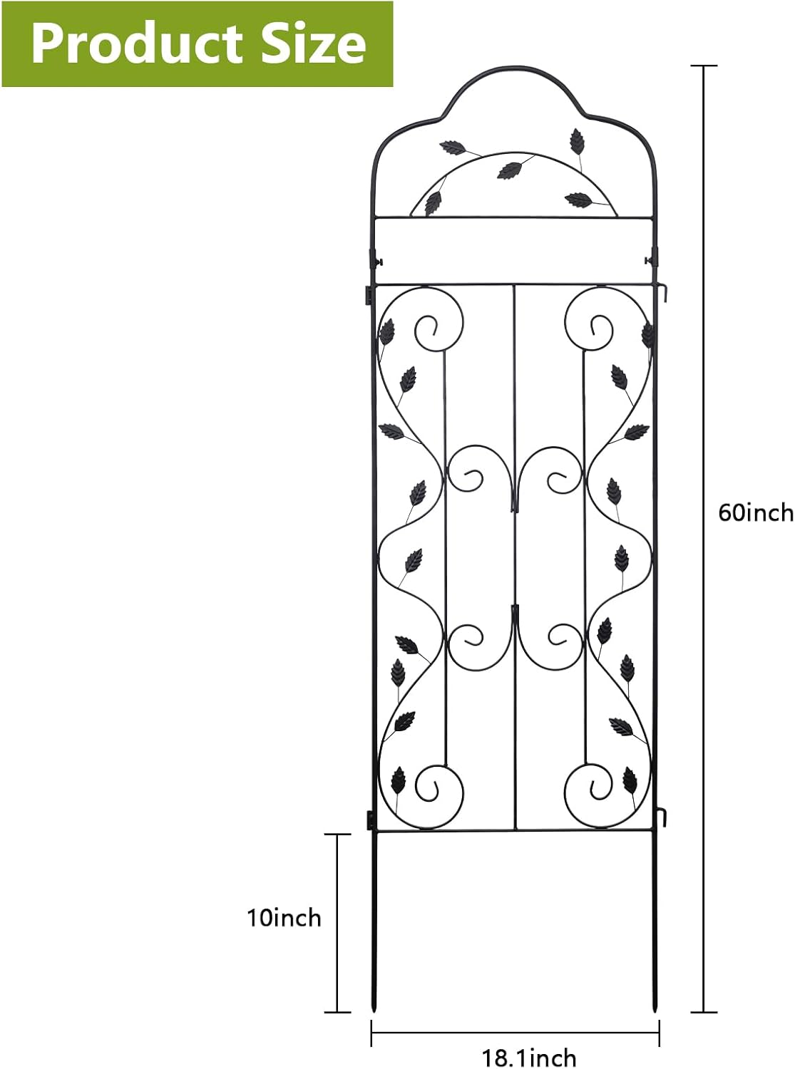 hogardeck Metal 60 * 18in Garden Trellis 2-Packs for Climbing Plants Flowers Vegetables Planting