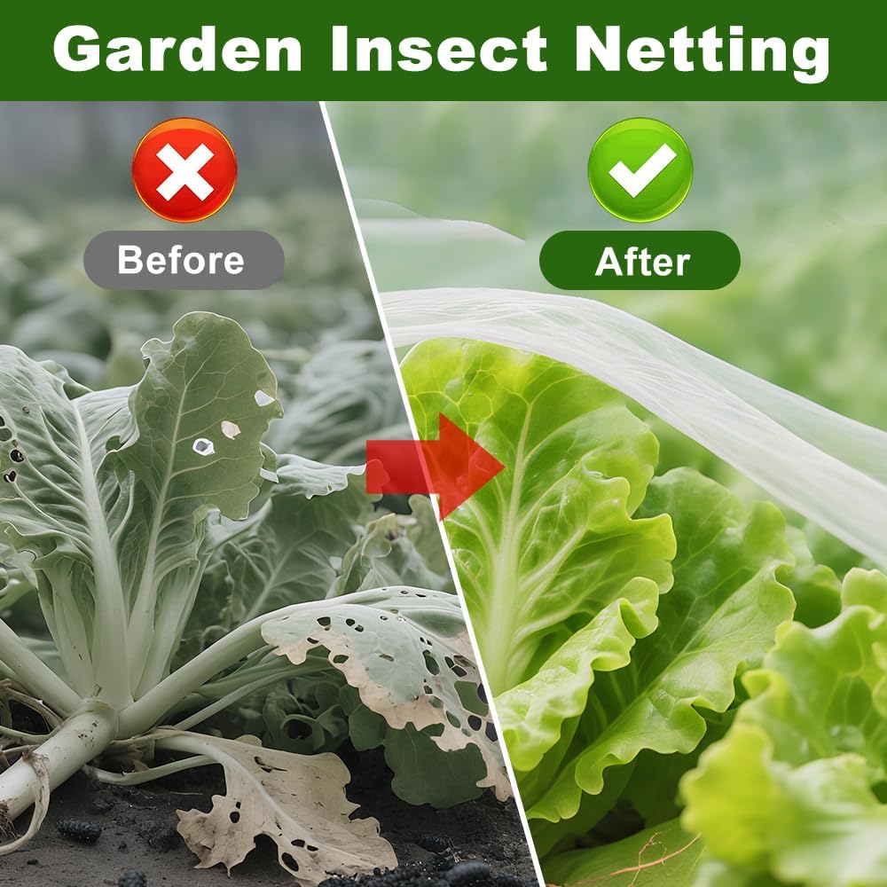 Agfabric Garden Netting 8.2'x9.8' Insect Pest Barrier Netting for Garden Protection,Plant Cover Row