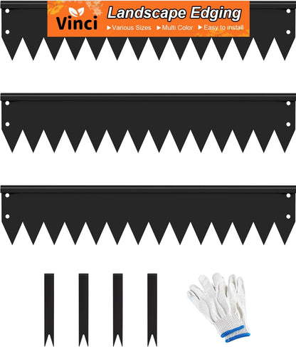 Vinci Landscape Edging Border, 40" L x 8" H 3Pack 10FT Total Black Galvanized Steel Garden Edging
