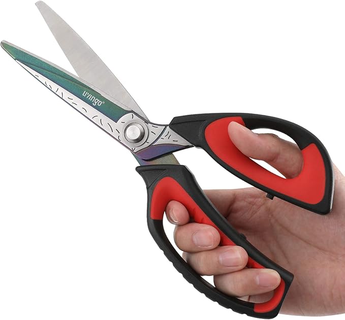 LIVINGO 10" Multipurpose Heavy Duty Scissors, Premium Titanium Coating Forged Stainless Steel Tool