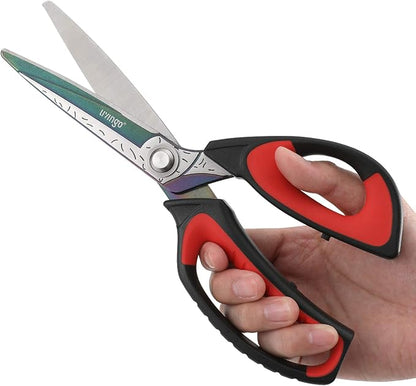 LIVINGO 10" Multipurpose Heavy Duty Scissors, Premium Titanium Coating Forged Stainless Steel Tool