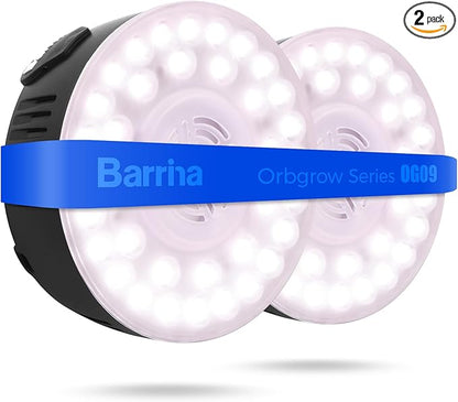 Barrina Orbgrow OG09 Puck LED Grow Light, Pinkish White 18W(2 x 9W, 270 Watt Equiv), Plant Lights