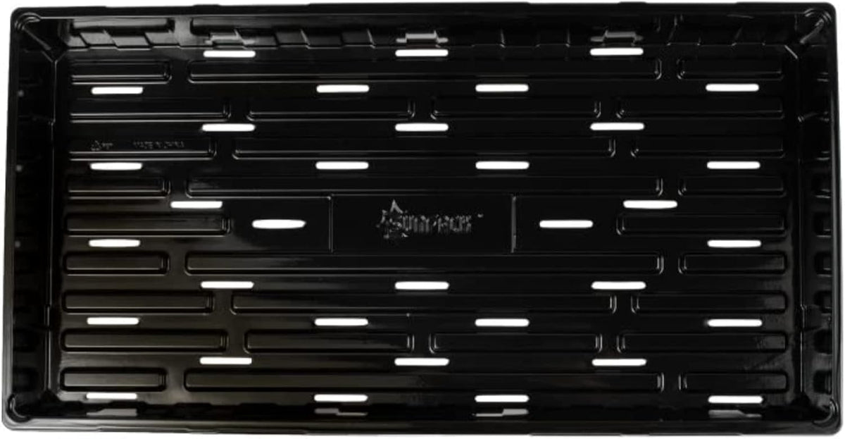 SUNPACK 10" x 20" Seed Starting Tray, Black, 2.5" - with Drainage Holes, Perfect for Greenhouses or