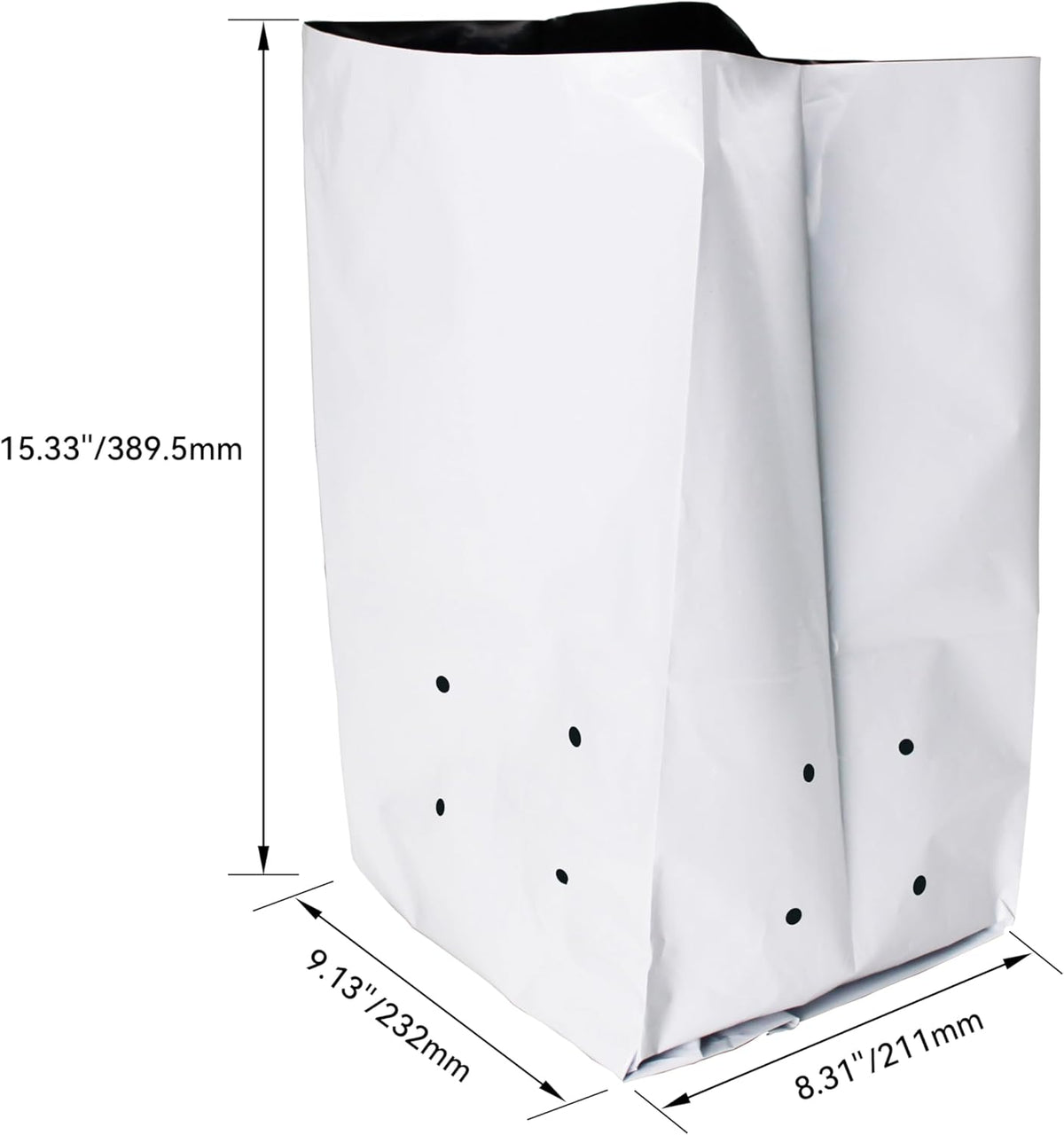 HFS(R Poly Grow Bag Planters Panda Film Black and White for Nursery Horticulture 5 Gallon - 25 PC