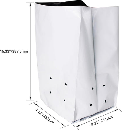 HFS(R Poly Grow Bag Planters Panda Film Black and White for Nursery Horticulture 5 Gallon - 25 PC
