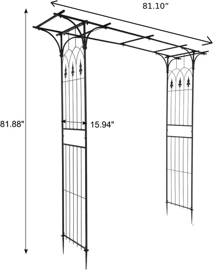 VINGLI Garden Arbor, Arch Archway for Wedding Ceremony Party, Steel Garden Trellis for Plant